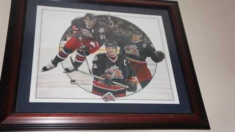 COLUMBUS BLUE JACKETS FRAMED 3 PLAYER POSTER 25 X 28 FRAMED Cover