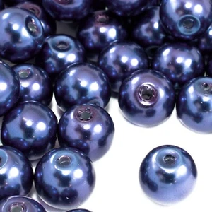 AZURE BLUE 4mm Small Round Glass Pearl Beads Jewellery Pack of 200 HIGH QUALITY - Picture 1 of 3