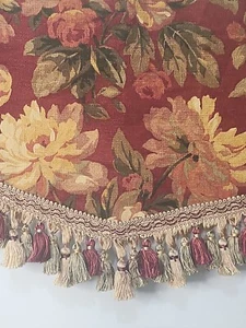 VINTAGE  Preowned VALANCE Floral  Roses Upcycled (T45) - Picture 1 of 6