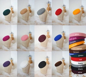 Circle Wool Felt Pillbox Beret Hat Millinery Fascinator Base Cocktail Party A215 - Picture 1 of 22