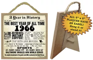 1966 Un año de historia Cumpleaños Destacados Letrero Colgar o Soporte Gran Regalo NUEVO A7 - Imagen 1 de 3