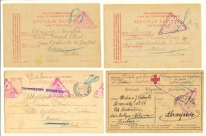 RUSSLAND 1915/17 -11 x POSTKARTE -POW POST- ZENSOREN-ROTES KREUZ F/VF @4 - Bild 1 von 3