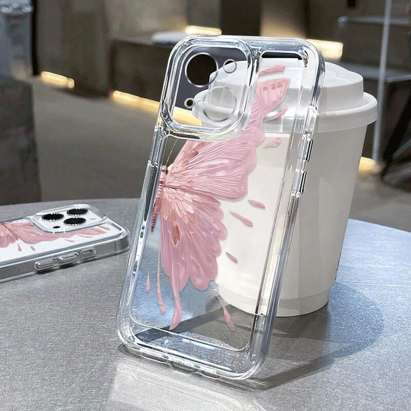 Case For iPhone 16 15 14 13 12 Pro Max Mini XR Clear Soft Girl's Butterfly Cover - Image 1 of 4