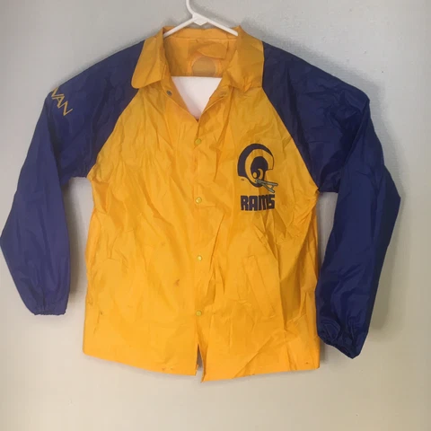Javon Rain Jacket NFL Rams Los Angeles Saint Louis Mens Small Football Vintage Cover