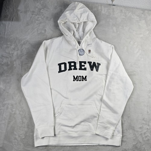 VETEMENTS Felpa con cappuccio Drew University Rangers DU NCAA College Mom bianca LG