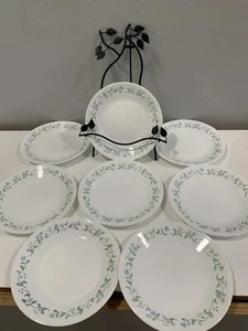 Corelle Country Cottage Set of 8 Bread/Dessert Plates Blue Hearts 6.75” - Picture 1 of 3