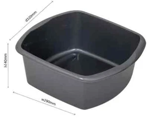 Cuenco pequeño rectangular de plástico Addis de 8 litros, negro - Imagen 1 de 4