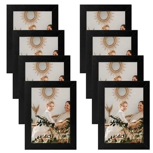 Golden State Art 5x7 Picture Frames Set of 8 Black Gallery Wall Frame Collage... - Picture 1 of 9