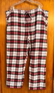 Unisex GAP Flannel Plaid Longe Sleep Pants Sz. XXL Drawstring Pockets Red White - Picture 1 of 6