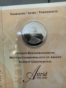 Queen Astrid 250 Francs Fine Silver Memorial Coin - Picture 1 of 6