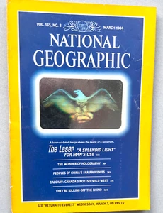 VINTAGE MARCH 1984 NATIONAL GEOGRAPHIC THE LASER A SPLENDID LIGHT EAGLE - Picture 1 of 2
