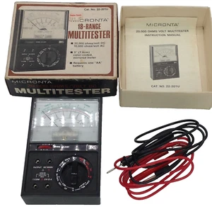 MICRONTA Multitester 18 Gamma Cat. n. 22-201U 20.000 OHMS/Volt DC in scatola - Foto 1 di 12
