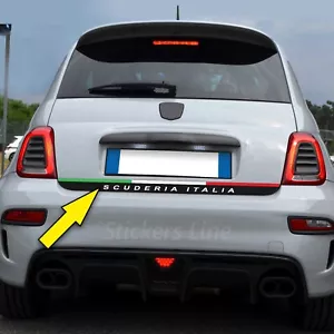 Adesivo Fiat 500 595 695 Abarth SCUDERIA ITALIA Tricolore Racing Italia CARBON # - Foto 1 di 1