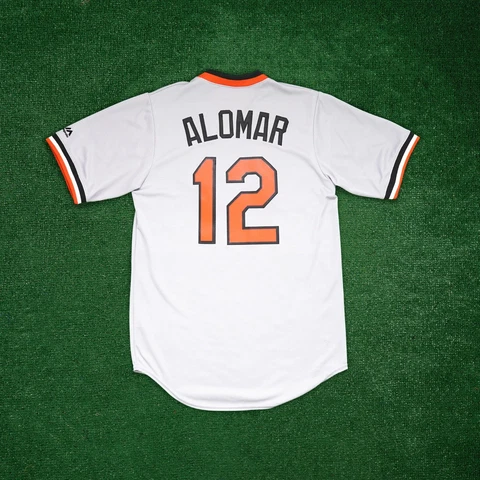 Roberto Alomar 1982 Baltimore Orioles Cooperstown Grey Road Cool Base Jersey Cover