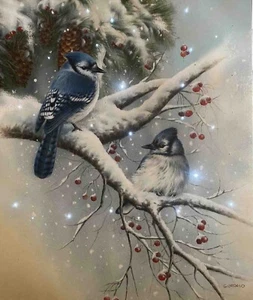 Lighted Canvas 17" x 14" - Blue Jays By GIORDANO - Picture 1 of 6