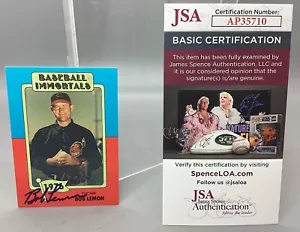 1976 Baseball Immortal Autographed Bob Lemon #155 Baseball Card - JSA Certified - Picture 1 of 4