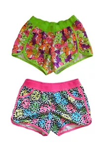 OVP Athletic Boardshorts Mädchen Gr. XL 14-16 Hund Peace Zeichen Gepard Leopard Neon - Bild 1 von 3