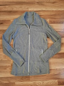 Lululemon In Stride Jacket Womens Sz 8 Heathered Grey Thumbholes EUC - Picture 1 of 10