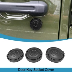 3PCS Lock Door Key Hole Socket Cover Trim Stickers for Jeep Wrangler TJ JK JL JT - Picture 1 of 16