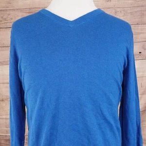 BROOKS BROTHERS SUPIMA BAUMWOLLE V-AUSSCHNITT BLAU PULLOVER HERREN GRÖSSE L LARGE - Bild 1 von 6