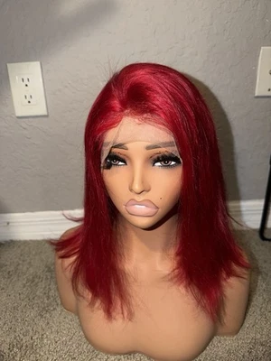 Peluca Highlight Borgoña 13x4 Frontal de Encaje Pelucas de Cabello Humano Foto 1 de 2