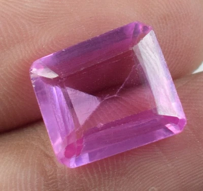 Natürlich 10.25 Karat Smaragd Schliff Pink Kunzit Edelstein Certified E19047 Ehe - Bild 1 von 4