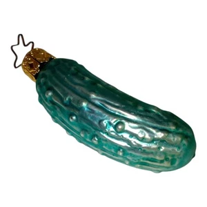 Vtg Germany INGE GLAS Christmas Tree Ornament Mercury Glass Pickle 2 1/2" - Picture 1 of 7