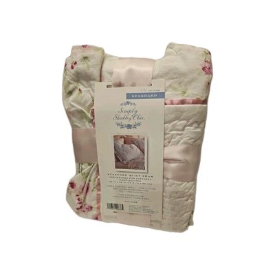 Simply Shabby Chic Rosa Rojo Rosa Floral Patchwork Almohada Falsa Foto 1 de 4