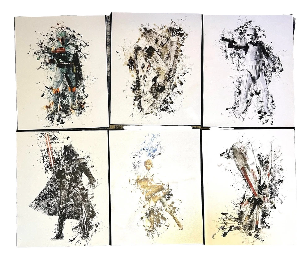 Juego de 6 arte de pared en lienzo de Star Wars con obras de arte de películas de trilogía de 15x20 pulgadas Foto 1 de 4