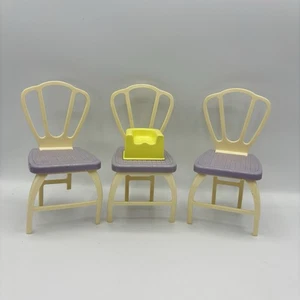 Barbie Happy Family 2003 piezas de cocina de abuela plegables 3 sillas de colección raras - Imagen 1 de 7