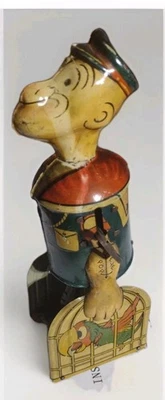 De colección 1930 Marx Popeye Lata Cuerda, Llevando Loros, Funcionando Completo Foto 1 de 4