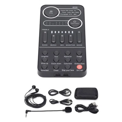 For Effect Sound Card Portable Mixer with 9 Live Sound Effects 13 Stones Modes - Image 1 of 4