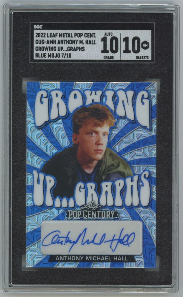 2022 Leaf Metal Pop Century Blue Mojo 7/10 SGC10 auto10 Anthony Michael Hall - Image 1 of 2