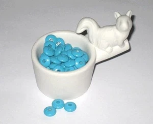 50 perles en bois plates turquoise pour attache tétine 10 mm Norme CE - Picture 1 of 1