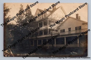 Lake Villa Hotel RPPC Lake Villa Illinois Antique ML Photo Chicago Lake County - Picture 1 of 2