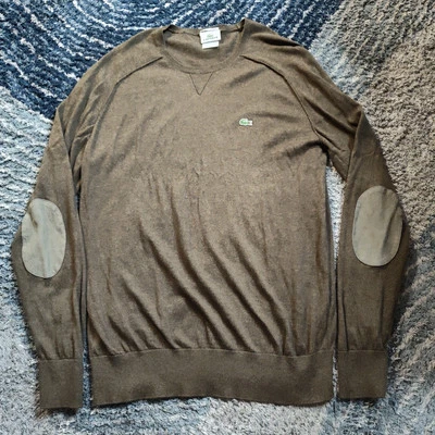 Suéter Cuello Redondo Lacoste Algodón Cachemira Pullover Talla L Verde Musgo Foto 1 de 4