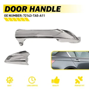 Front/Rear Right Exterior Outside Door Handle Chrome For 2008-12 Honda Accord O - Picture 1 of 10