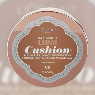 L'Oréal Paris True Match Lumi Cushion Foundation, C8 Cocoa, 0.51 oz. - Image 1 of 4