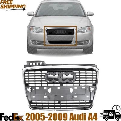 奥迪 A4 格栅灰色带镀铬成型 - 2005 - 2009 兼容 - AU1200112 — 第 1/4 张图片