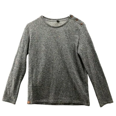 Zara Boys 13-14 Knit Sweater Gray Crewneck Wool Pullover Elbow Patch - Image 1 of 4
