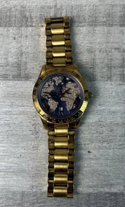 Michael Kors Herrenuhr Rise Gold Black Face Jeweled Map Roman Numerals - Bild 1 von 9