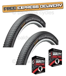 Continental DOUBLE FIGHTER III 29 x 2.0 MTB Slick Mountain Bike Road TYREs TUBEs - Picture 1 of 13