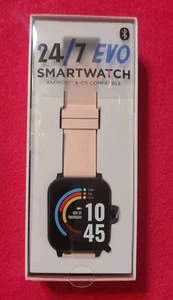 RELOJ INTELIGENTE EVO 24/7 COMPATIBLE CON ANDROID E IOS ROSA CLARO CON CARA NEGRA NUEVO EN CAJA - Imagen 1 de 4