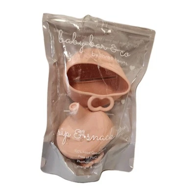 Baby Bar & Co von Three Hearts Silikon Schluck & Snack Deckel Set Pfirsich Neu  - Bild 1 von 4