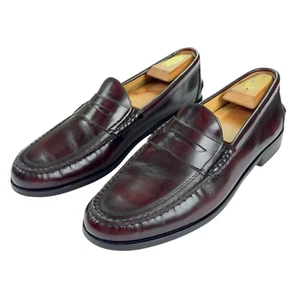 Bally Viridi Leather Burgundy Oxblood Penny Loafers Made in Italy Men's 12M - Picture 1 of 23