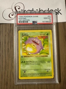 PSA 10 - Pokemon KOFFING - 1st First EDITION Shadowless Base Set 51/102 GEM MINT - Picture 1 of 2