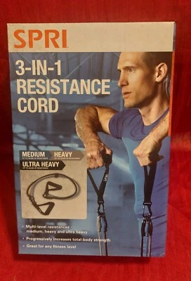 SPRI 3-IN-1 Resistance Cord. Medium Heavy Ultra Heavy Workout Sport Bands Foto 1 de 4