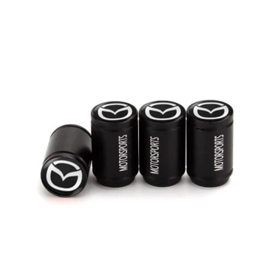 4PC Black Metal Alloy Car Wheel Tire Air Valve Stem Cap for Most Mazda Cars&SUVs Foto 1 de 4
