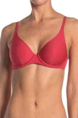 Chantelle 12B6 Prime Plunge Double Knit Spacer Bra  SZ 34C Congo Red - Image 1 of 2