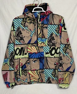GS-115 Adultos Talla XL 1/4 Cremallera Pista Chaqueta con Capucha Cortavientos Multicolor Cómics - Imagen 1 de 8